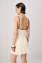 Ecru Plain A-Line V-Neck Thin Straps Sleeveless Mini Lace Lining Knitted Dress Twoss26El01126 - 10