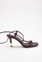 Burgundy Lacing Detailed 8 cm Metal Plated Detailed Women's Classic Heeled Shoes Takss26To00066 - 3