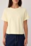 Açık Sarı Düz Regular Bisiklet Yaka Standart Kol İnterlok Örme T-Shirt TWOSS26TS00064 - 3