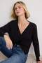 Black Double Layered Look Button Detailed Knitwear Sweater Twoaw27Kz00043 - 2
