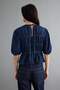 Koyu Mavi Balon Kol Dikiş Detaylı Denim Bluz TWOAW27BZ00035 - 9