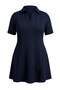 Lacivert Polo Yaka Skater/Belden Açılan Mini Örme Büyük Beden Elbise TBBSS26AH00255 - 5