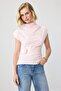 Pembe Düz Fitted Dik Yaka Kolsuz Kemerli Pamuklu Esnek Örme Bluz TWOSS26BZ00145