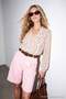 Beige Ruffle Detailed Stoned Buttoned Polka Dot Chiffon Shirt Tdrss26Go00128 - 2