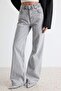 Gri Yüksek Bel Wide Leg Geniş Paça %100 Pamuk Non-Stretch Jeans TWOAW25JE00178 - 3