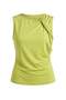 Light Green Fitted/Sleeveless Gathered Stretchy Knitted Blouse Twoss26Bz00199