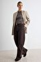 Kahverengi %100 Pamuk Normal Bel Wide Leg Jeans TWOAW27JE00121 - 2