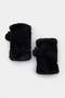 Black Faux Fur Plush Gloves Takaw27Ed00001 - 2