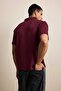Men's Relaxed Fit Basic Polo Neck T-Shirt Claret Red - 7