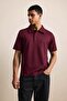 Men's Relaxed Fit Basic Polo Neck T-Shirt Claret Red - 3