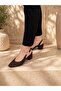 Brown Suede Detail Buckle Short Heeled Shoes - 2