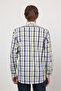 White-Yellow Buttoned Collar Long Sleeve Pocketless Comfort Fit 100% Cotton Shirt 1004260169 - 5