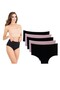 High Waist Women's Panties Black Pink 5 Pieces