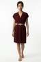 Women's Bag Pocket Belted Dress - 2