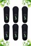 6-Piece Black Color Silicone Men's Bamboo Ballerina Socks