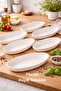 Kayak Serving Plate Set of 6 – Medium Size Plastic Kayak Plate Set Cream 15X24X4 cm