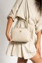 Women's Crossbody Bag with 3 Compartments, Double Metal Zipper, Gold Accessories, Shoulder Bag - 6