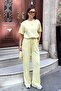 Women's Yellow Modal Short Sleeve Soft Touch Sports Suit - 4