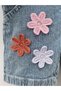 Girl's 1-4 years old flower embroidered denim shorts salopet - 4