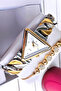Triangle Case Gift Gold Silver Color Women's Watch - Steel Band Japanese Machine Special Stylish Boxed Dkby2056C5