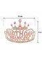 Pink Stone Birthday Crown with "Happy Birthday" Written - Rose - 3