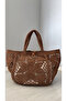 Handmade XL Size Straw Beach Bag (65X48Cm)Brown - 5