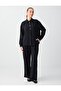 Black Relaxed Fit Long Sleeve Metal Button Woven Shirt - 2