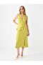 Oil Green Straight Cut Hidden Button Sleeveless Knitted Vest - 2
