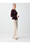 Stone Normal Waist Flared Woven Long Trousers - 3