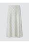 Beige Relaxed Cut Regular Waist Patterned Mesh Knitted Midi Skirt - 6