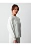 White Crew Neck Long Sleeve Floral Print Knitted Sweatshirt - 4