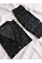 Women's Black Hearted Buttoned Short Sleeve Pegasus Pajama Set - 2