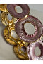 Pink Flower Detailed Zircon Stone Elastic Bracelet (2.5 cm) - 2
