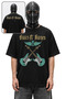 Unisex Electric Guitar Guns N' Roses Back Print T-Shirt, Oversize Rock Band Themed T-Shirt