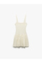 Bürümcük Fabric Lining Draped Square Neck Sleeveless Strap Mini Dress - 4