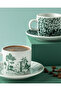 Dear Porcelain 4 Piece Coffee Cup Set for 2 People Dark Green - 2