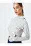 White Patterned Women's Sweatshirt 5Wak10005Nk