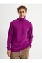 High-Neck Knitwear Sweater Basic Long Sleeve Viscose Blend - 4