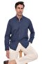 Slim Fit Long Sleeve Diamond Pattern Sleeve Embroidered Collar Buttoned Stylish Men's Shirt with Gift Box Fs-004200 -