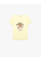 Ribbed Short Sleeve Crew Neck Cotton Printed T-Shirt - 3