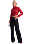 Women's Shirt Collar Buttoned Crop Shirt - 2