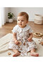 Eid Retro Floral Summer Baby Collar Short Poplin Baby Dress - Brown - 2