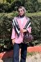Premium Hakim Lapel Collar Cross-Button Blazer Jacket – Pink - 2