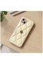 Apple iPhone 15 Compatible Case Floral Wavy Leather Case Beige - 4