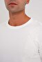 Comfort Fit Embroidered Front Cotton Crew Neck Long Sleeve Ecru T-Shirt Ts 920 - 6