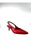 Genuine Leather Red Open-Back Women's Stiletto - 3