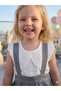 Girl's Lace Collar Detailed Blouse Colorful Salopet Suit - 2