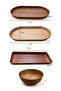 Set of 8 Wooden-Look Breakfast Serving Set - Serving Plates and Bowls, Decorative Plate Set - 7