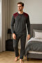 Men's Interlock Comfortable Fit Crew Neck Cotton Pajama Set 6772 - 3