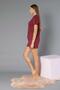 Buttoned Short Sleeve Shorts Set - Summer Score Pattern Soft Milan Fabric - M, L, Xl, XXL - 3